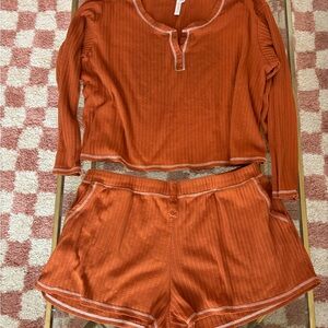 Women's Orange Pajama Set